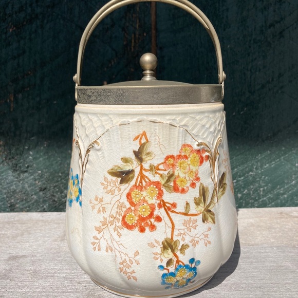 Vintage | English Hand Painted Biscuit Jar - Picture 1 of 13